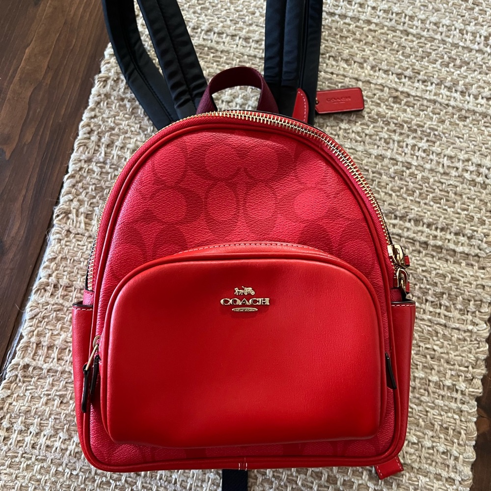 Coach Red Backpack.